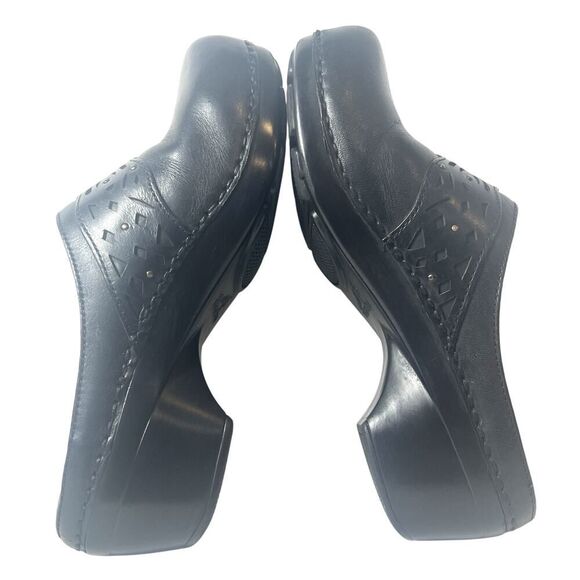 Dansko Black Leather Clog Women's EU 38 US 7.5-8 Comfort Mule Slip On Work Shoes - Picture 6 of 11